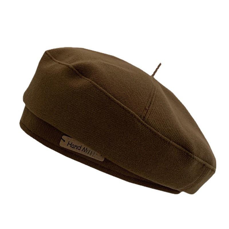 Cozy Winter Beret Hat For Women Vintage Style Woolen Painter Cap Large Head