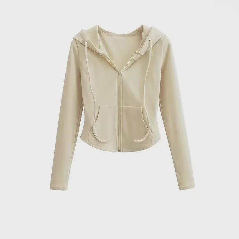 Maillard Women's Trendy Hooded Cardigan - High Waist, Slim Fit, Long Sleeve