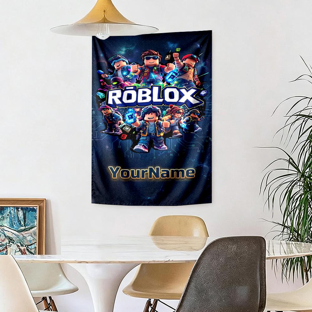Roblox Vlastní Vaše Jméno Nástěnná Dekorace Gobelín Umění Pro Památku Domácího Mazlíčka Narozeniny Svatba Pozadí Rodinný Dárek