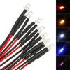 10pcs 1/14 Tamiya For 1/10 Red White Yellow Drift Car Toys RC Truck Lights LED Light 3mm 12V