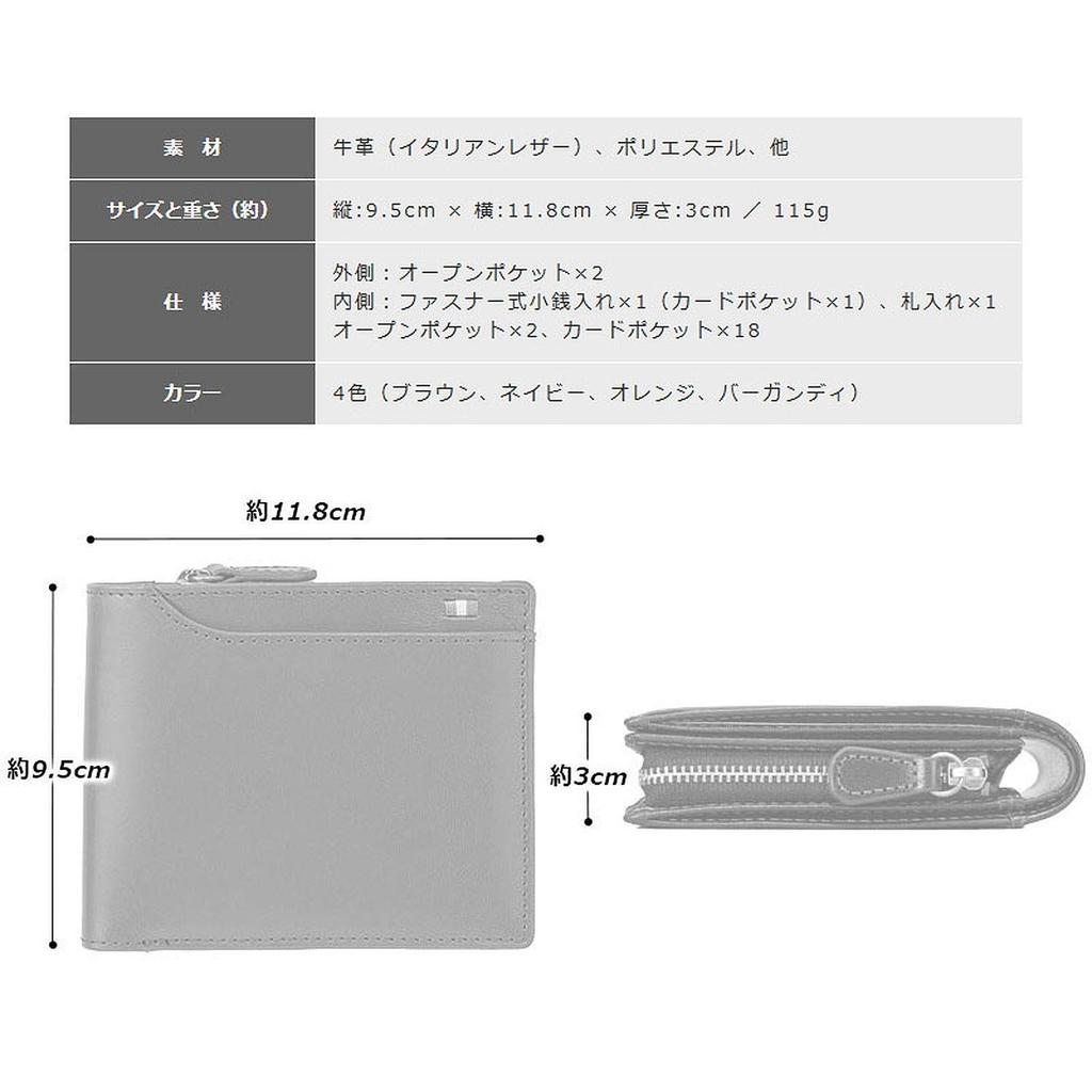 Milagro Tamponato 23-Pocket Bifold Wallet (Men's Bifold Wallet, Brand Name Genuine Leather, Coin Purse, Card Slots, Gift for Birthdays, Christmas,