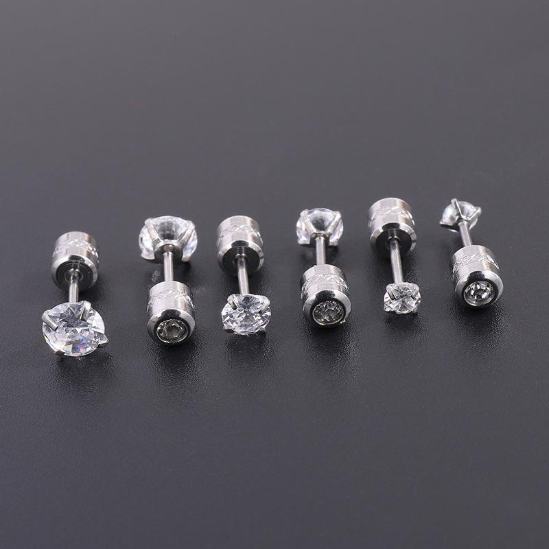 Stainless Steel Stud Earrings with Four-pronged Zirconia - Stylish and Simple, Perfect for Both Men and Women As Personalized Small Earrings.