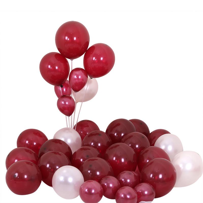 Wine Red Latex Balloons, 12-Inch, 3.2g, for Weddings & Birthdays