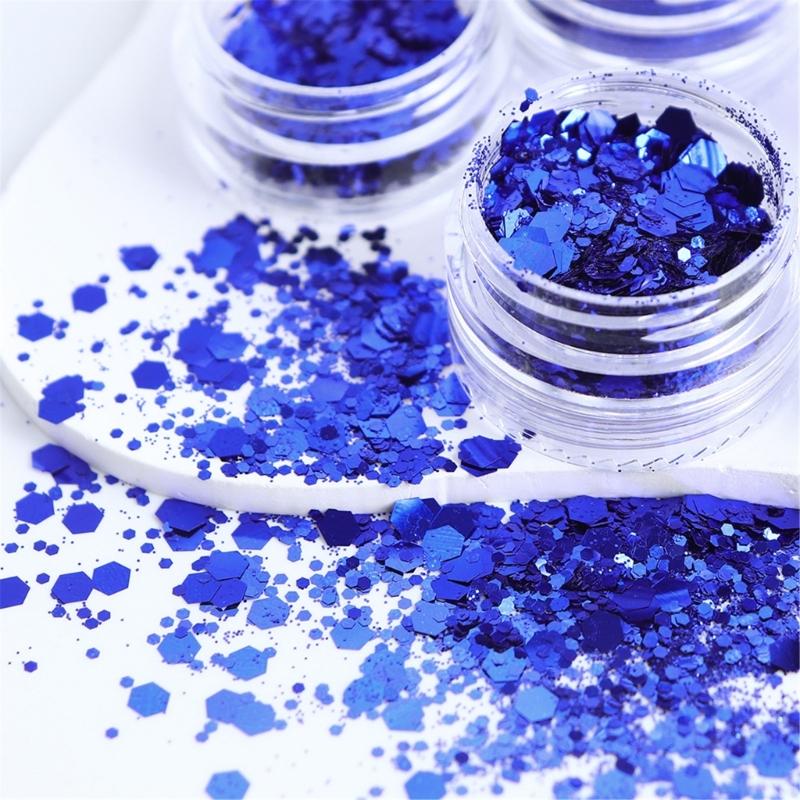 Snowflake Nail Art Glitter Christmas Nail Sequins Flakes 3D Snowflake Glitter for Acrylic Nail Design Christmas Powder