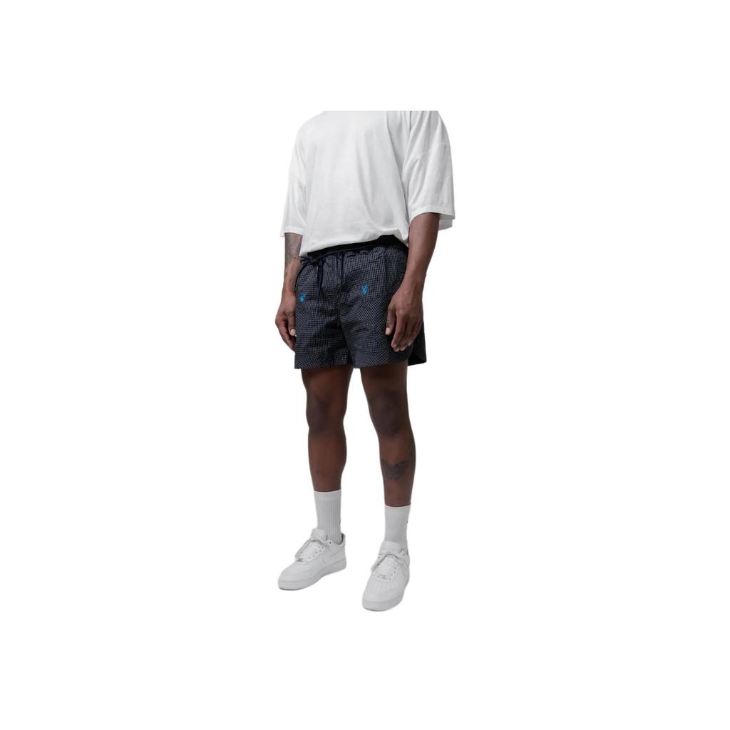 Nike x Off-White Metallic Embroidery Waterproof Drawstring Shorts Men Bottoms Black DN1703-010