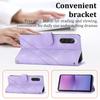 For Sony Xperia 5 IV 5G Case Imprinted Line Leather Phone Cover with Handy Strap