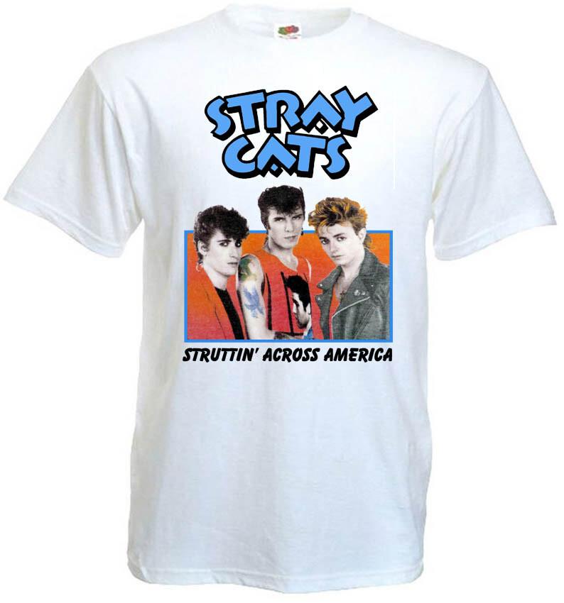 

26 Stray Cats Struttin Across America v2 T shirt white all sizes S-5XL Unisex T-Shirt M