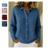 Women's Light Blue Knit Cardigan Long Sleeve Button Front Ribbed Hem Casual Loose Open Front Sweater