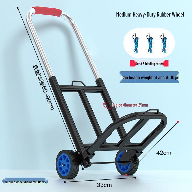 Foldable Handcart for Shopping and Luggage Transport
