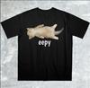 Süßes Kätzchen Schläft Kurzarm T-Shirt Kawaii Weich Ästhetisch Katzenliebhaber Lustiges Meme Lässig Streetwear Grafik T-Shirt Oberteil