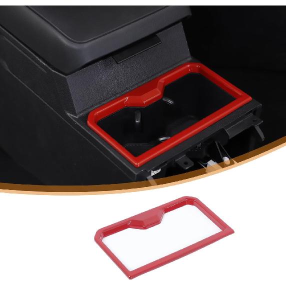 

Cup Holder Frame Cover Trim Compatible with Toyota Tacoma 2024 2025 2026, Car Interior Center Console Decoration Accessories (Red) червоний