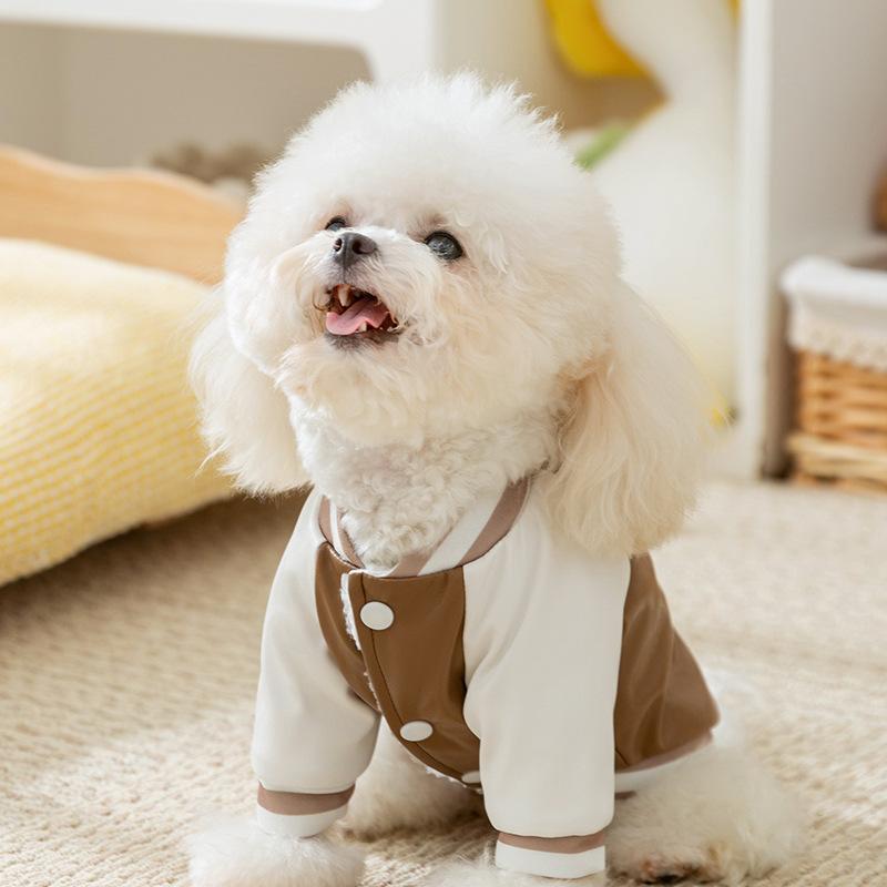 Puppy dog autumn and winter warm sports baseball jersey than bear Yorkshire teddy velvet cat pet cotton-padded jacket