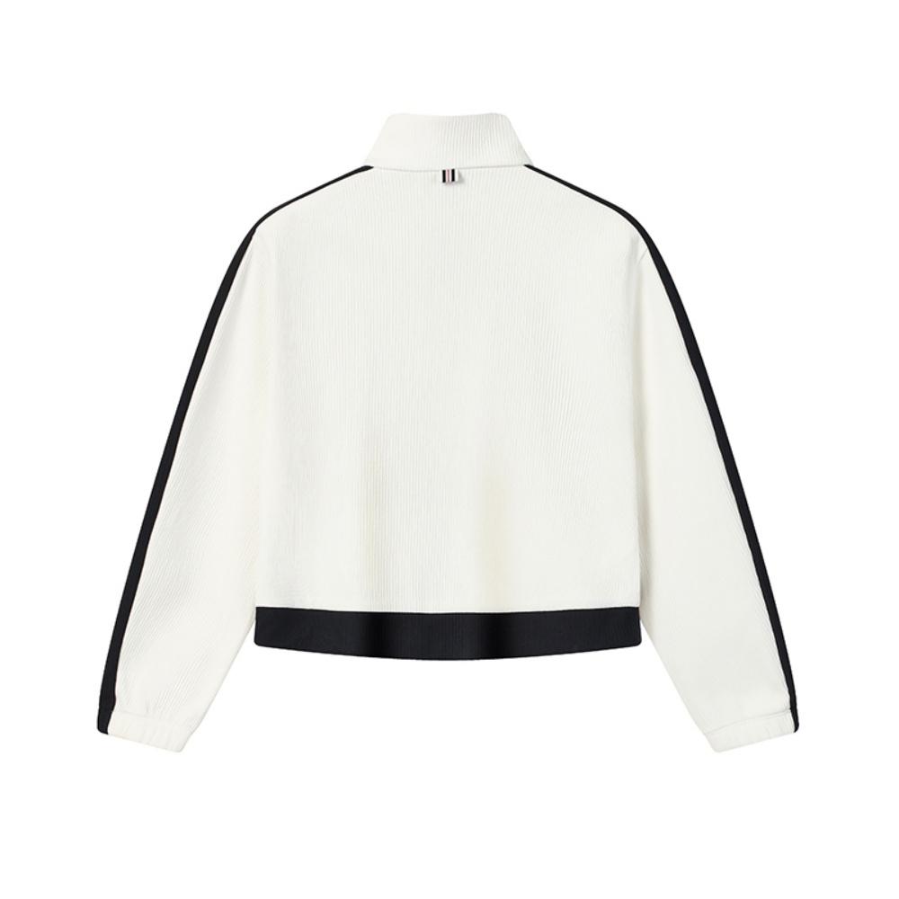 FILA Heritage Muse Set Fashion Simple Classic Retro Sports Leisure Relaxed Versatile Comfortable Stand Collar Knitted Jacket F11W618501FWT