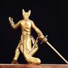 Mini European Brass Cat Sith Statue Cat Demon Swordsman Mouse Wizard Metal Sculpture Office Home Decoration Desktop Ornament