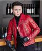 Steelstamp printed leather jacket men's spring and autumn lapel zipper locomotive riding trend fashion loose casual pu leather jacket