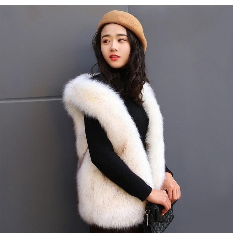 Autumn and Winter Fur Vest Women's Short Imitation Fox Fur Vest Jacket Temperament Small Vest