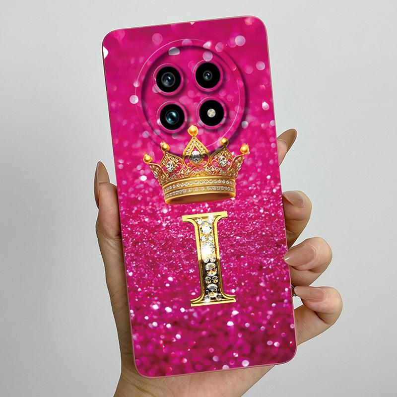 Liquid Silicone Crown Letter Phone Case For Realme 13 Pro Plus 13Pro 13ProPlus 5G Shockproof Camera Lens Protect Soft Back Cover