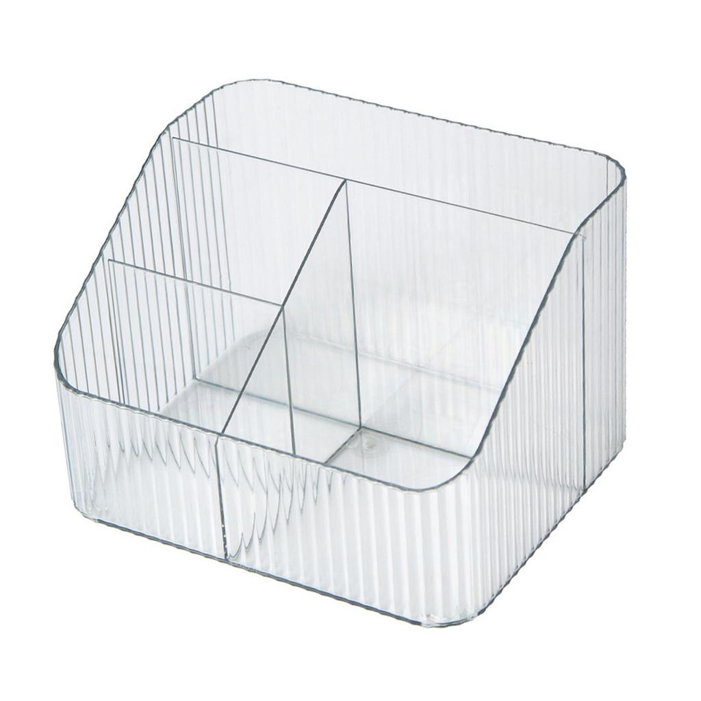 Desktop Storage Box Trapezoidal Organizer PP Plastic Sorting Case for Makeup Cosmetic Brush 4 Grids