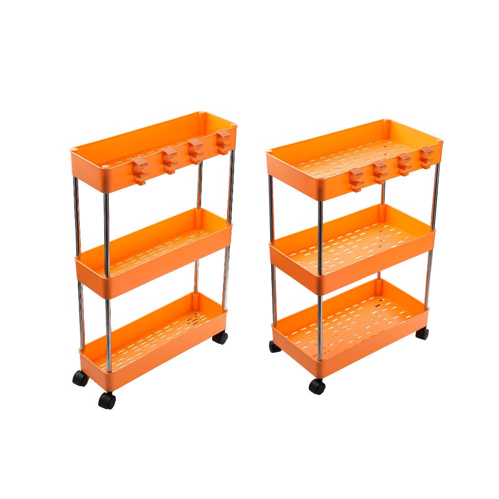 Mobile Multi-layer Floor Storage Rack for Bathroom, Kitchen, and Living Room