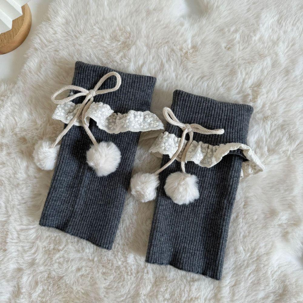 JK Lolita Leg Warmers Women Y2K Winter Leg Cover Comfortable Knitted Leg Warmer  Girls Lady