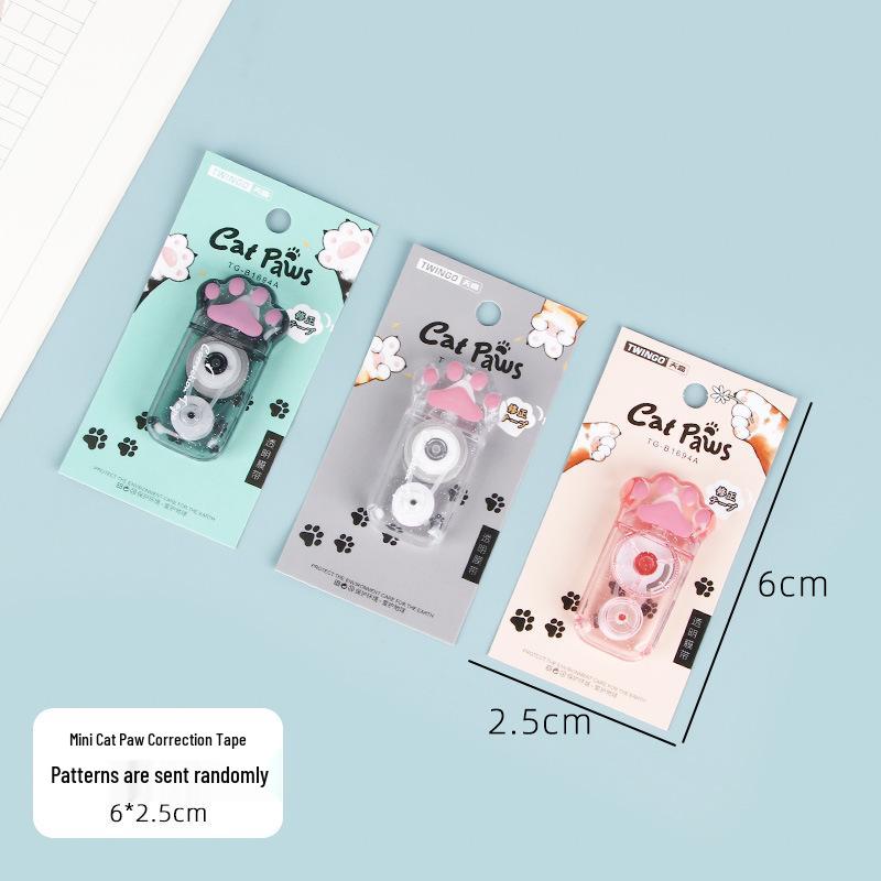 Cartoon Cat Paw Correction Tape: 6m Smooth Correction for Students