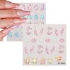 Japanese and Korean Nail Stickers, Embossed Soft Glue, 5D, Mermaid Jellyfish, Hot Stamping Nail Stickers, Nail Salon Accessories, Party Decoration