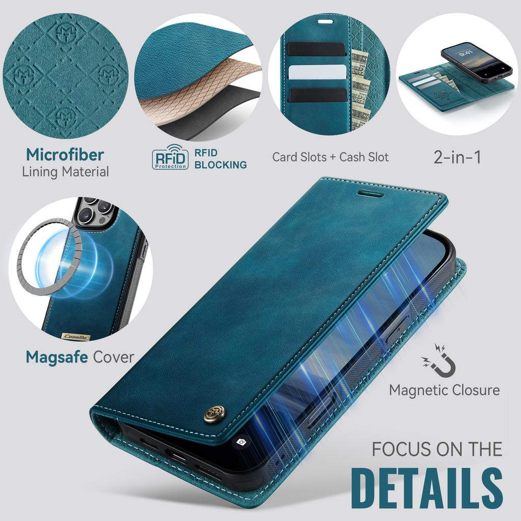 2 in 1 Detachable Magnetic Flip Leather Case For iPhone 16 17 Pro Max Air 15 14 13 12 11 Pro Max Plus Card Solt Wallet Cover