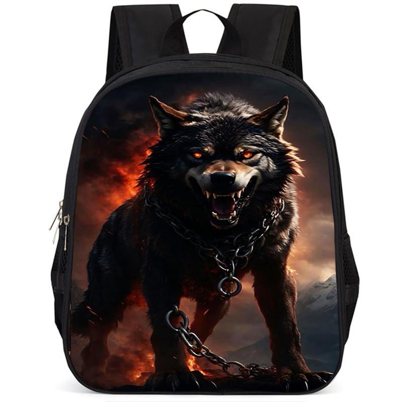 Large Capacity Wolf Animal Backpack For Kids Lightweight And Comfortable Oxford Fabric