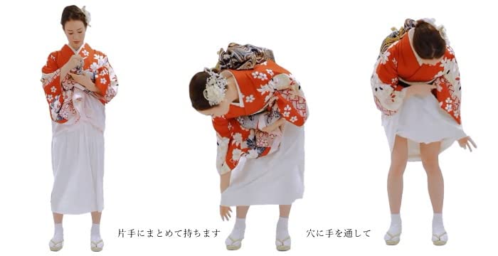 Kimono Undershirt and Kimono Slip for Easy Toilet Use S to [Wamonoya] Women's (Size (up 149cm))