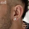 Brincos de Tarraxa Effie Queen 100% Prata Esterlina 925 com Moissanita 1ct/2ct/3ct/4ct Quadrados para Homens, Mulheres, Festa de Casamento MOE08