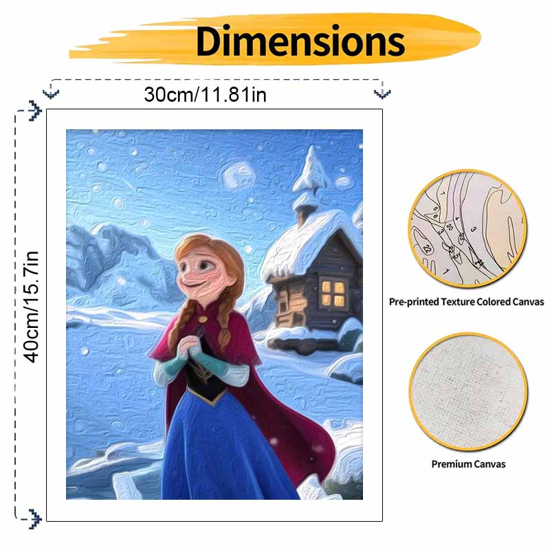 Disney Frozen Anna Oil Painting Art Set Handmade Diy Gift Home Decoration