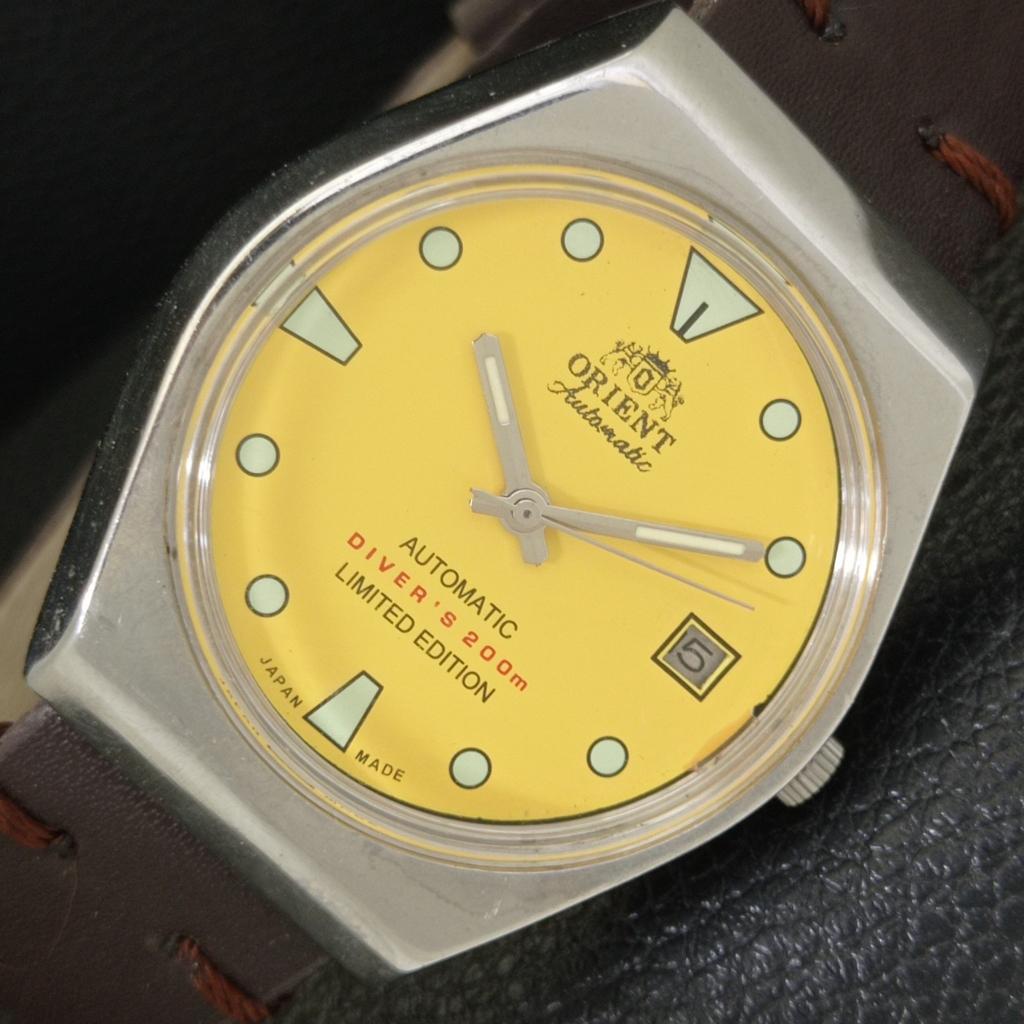 

АВТОМАТИЧЕСКИЕ 46961 ВИНТАЖНЫЕ ORIENT ЯПОНИЯ МУЖСКИЕ ЧАСЫ С ЖЕЛТЫМ ЦИФЕРБЛАТОМ a701832-5 R207-a701832