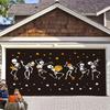 7 X 16ft Halloween Garage Door Cover Large Skeleton Graveyard Hanging Backdrop Door Banner for Halloween Yard Front Porch Wall Decoration