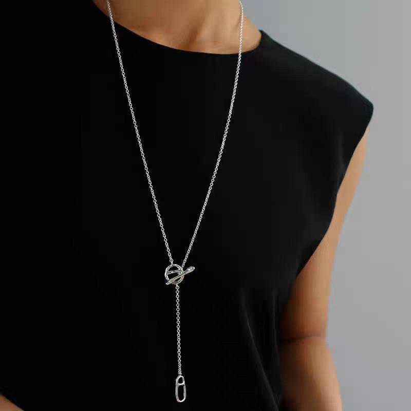 Classic Copper-Plated 18K Real Gold Pig Nose Simple Ot Buckle Long Chain Trendy Temperament Versatile Necklace