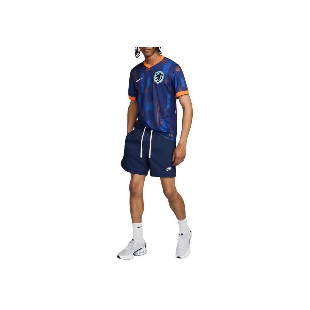 Nike Embroidered Logo Print Straight Fit Short Sleeve Soccer Shirt Men Tops Dark-Blue FJ1260-492