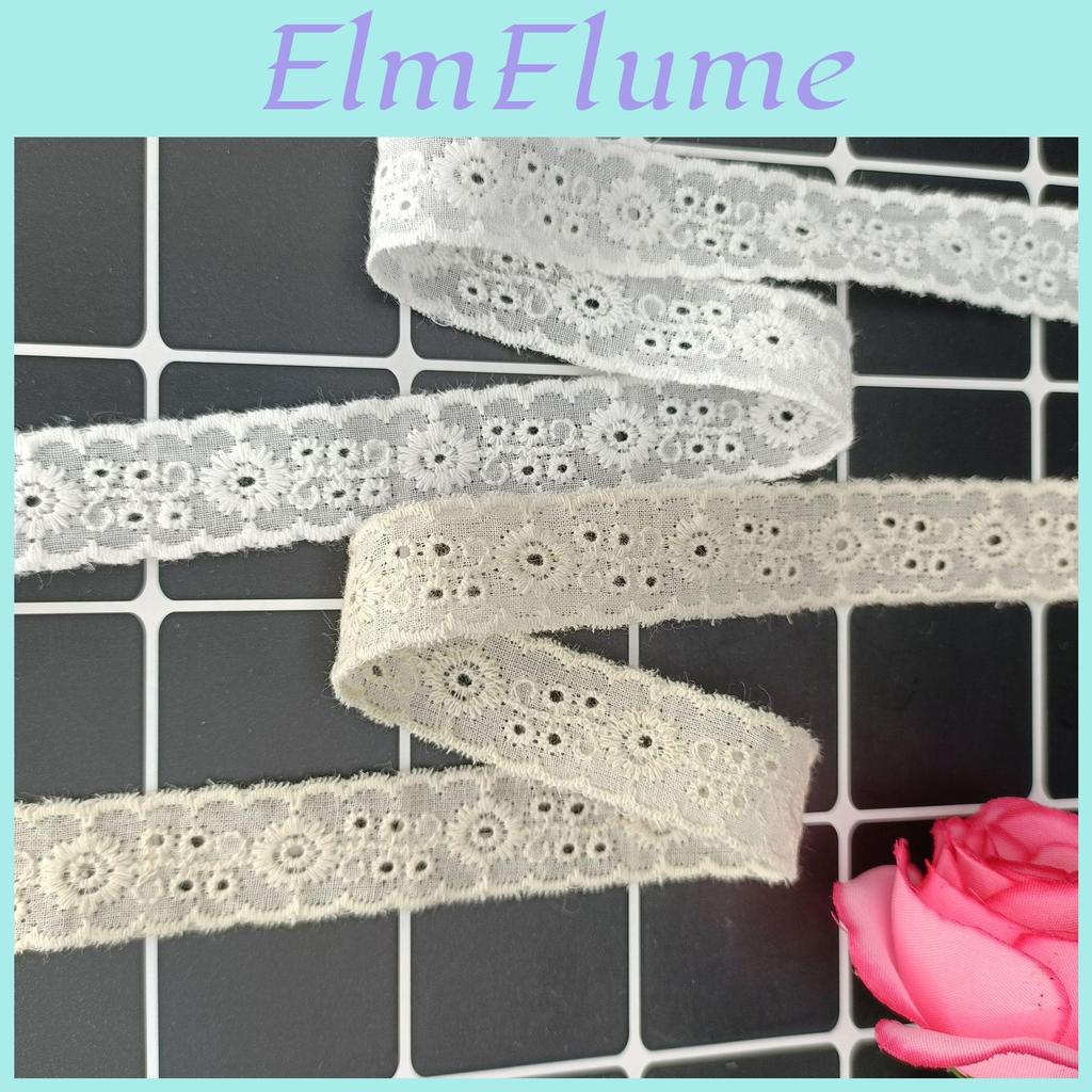 7meterslot Wide Cotton 19cm Pure Whitebeige Embroidery Lace Cotton Thread Ribbon Lace Doublesided Small Lace Womens Clothing Accessories