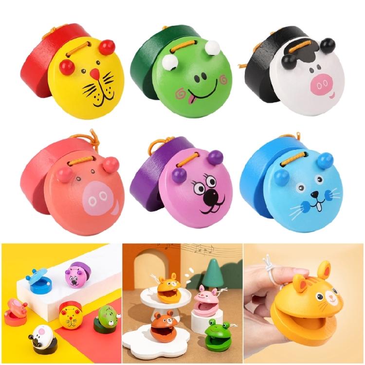 Wood Kids Clapper Orff Toy Kids Castanets Percussion Toy for Music Exploration and Child Development Rhythm Instrument