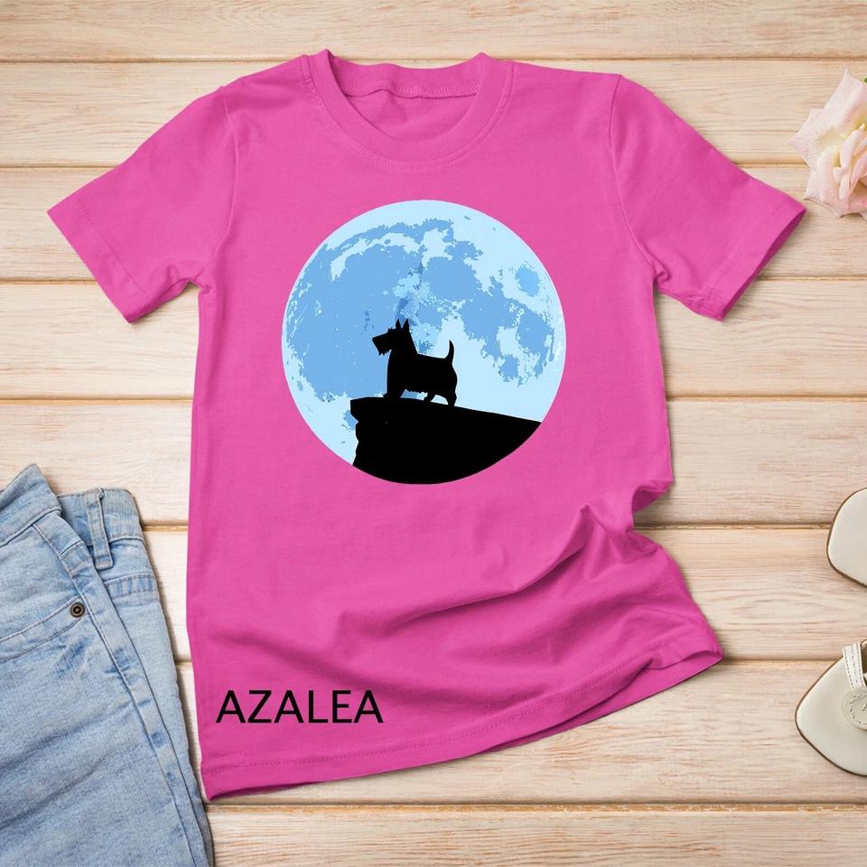 Scottish Terrier Scottie Dog Moon Silhouette Unisex T-shirt 2 2XL