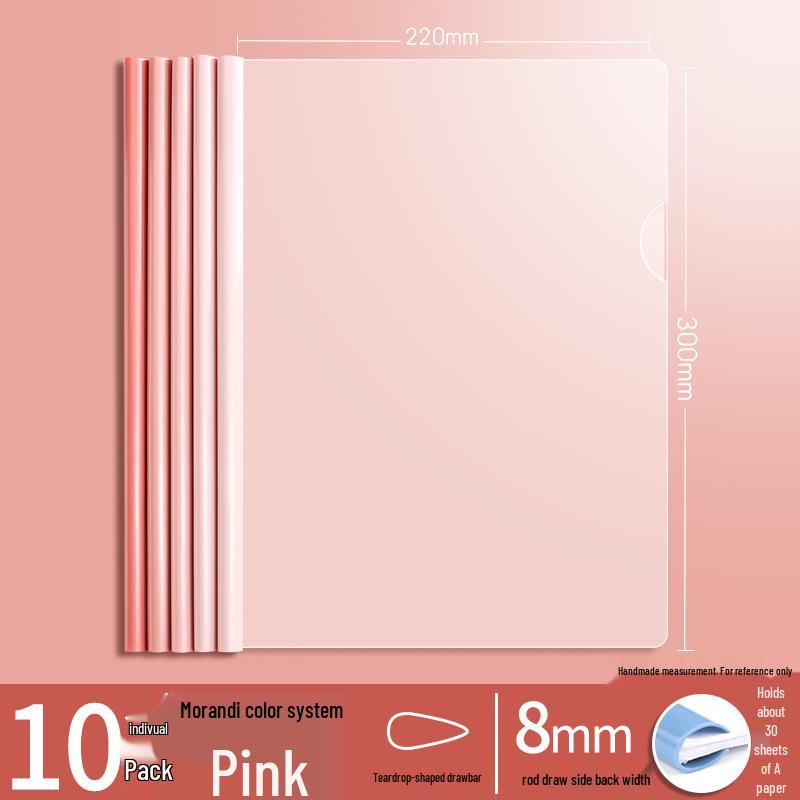 A4 Morandi Gradient Thickened Transparent Document Folder for Students