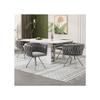Chaise De Salle À Manger En Velours, Ensemble De 4, Chaise Pivotante Décontractée Avec Quatre Pieds En Métal, Gris + Argent