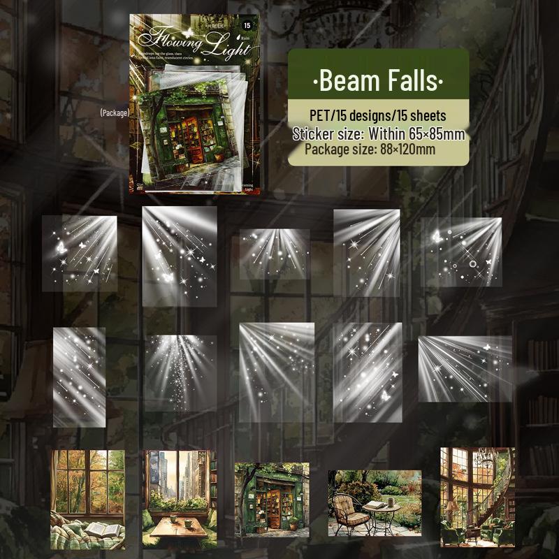Yi Niao Flowing Light Series: PET Sticker Pack - Nature Scenery & Decor (6 Designs)