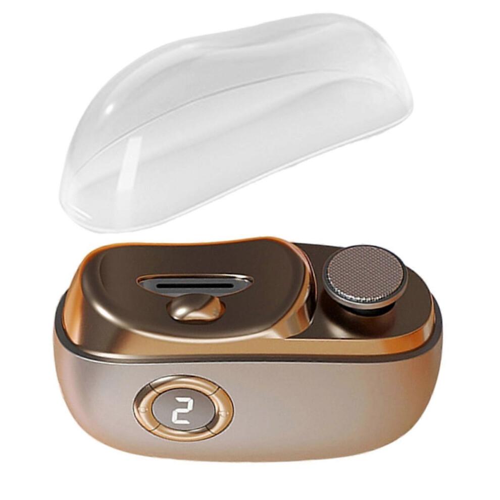 2 In-1 Electric Nail File Automatic Nail Clippers Electric Nail Clippers with Light Nail Trimmer for Kids Adults Seniors Gray Gold