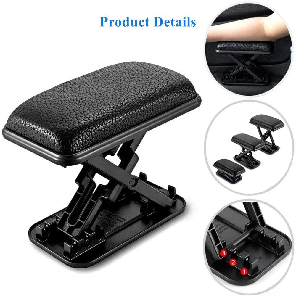 Adjustable Height Car Armrest Pad Universal Fit Anti-Fatigue Design Armrest Cushion Ergonomic Design Left Hand Position