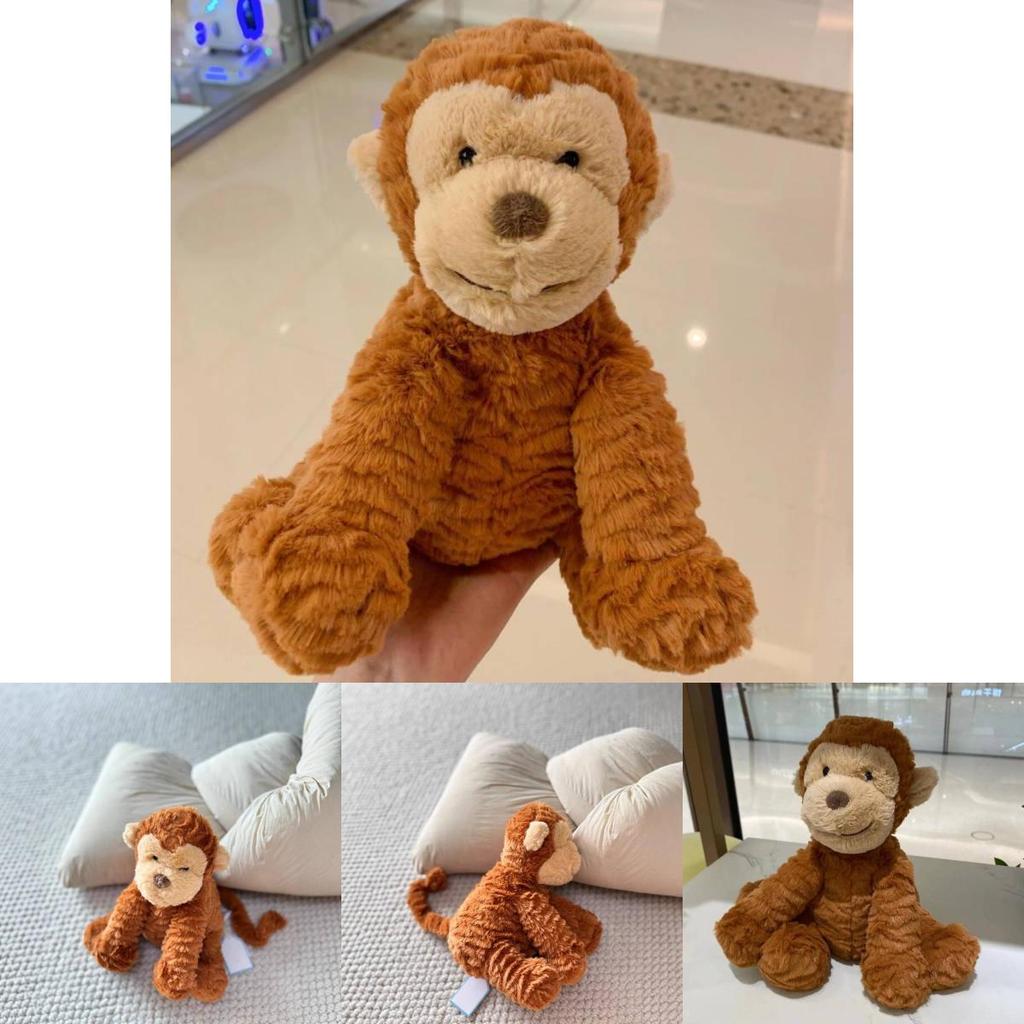 Peluche Jellycat Fuddlewuddle Monkey con morbido pelo corto, ideale come regalo per adolescenti.