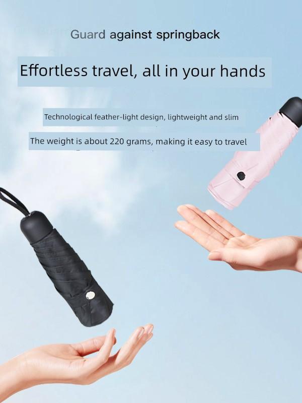 Yusimeng Ultra-Light 50% off Sun Umbrella with Black Coating for Sun Protection and Uv Protection, Mini, Compact, Portable Student Umbrella for Both