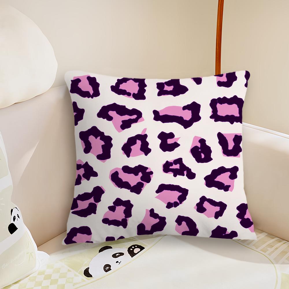 Fashion Leopard Print cushion cover Pillow Case Plush Fabric Soft Double Sided Print Sofa Cushion Cover Throw Pillow Covers