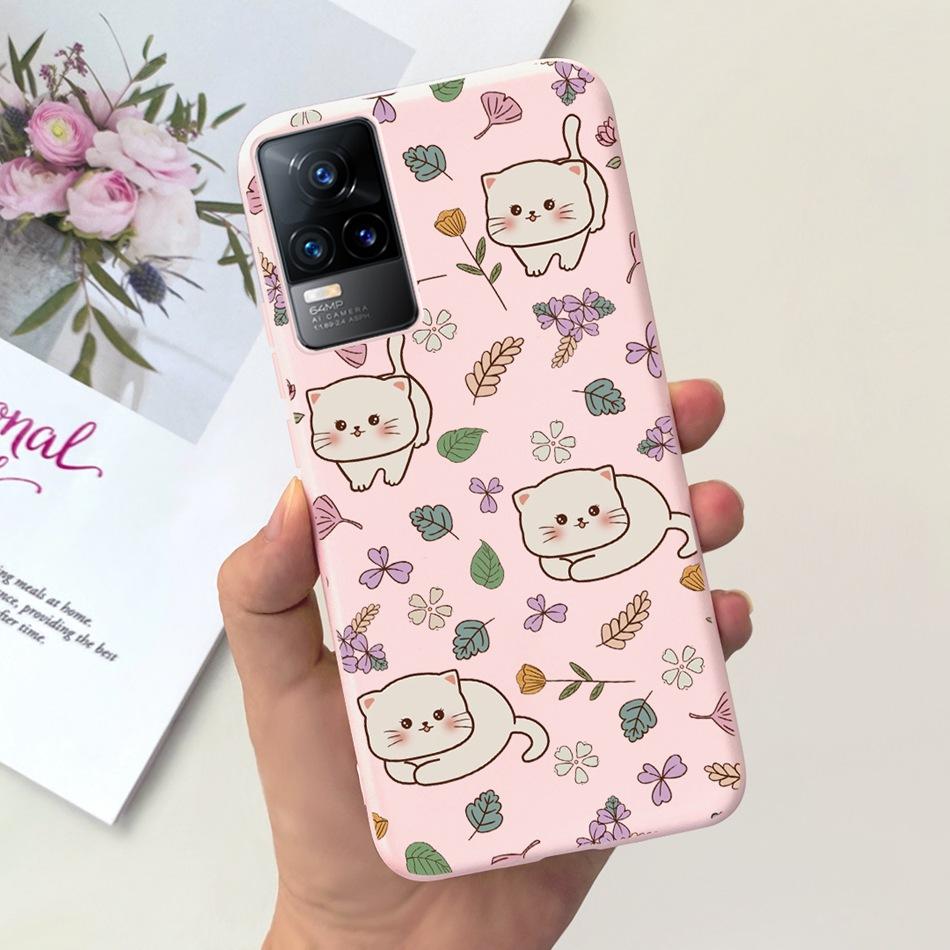 For Vivo V21e Case Vivo V21E 4G V 21E V2061 Lovely Cartoon Candy Color Soft Silicone TPU Phone Back Cover