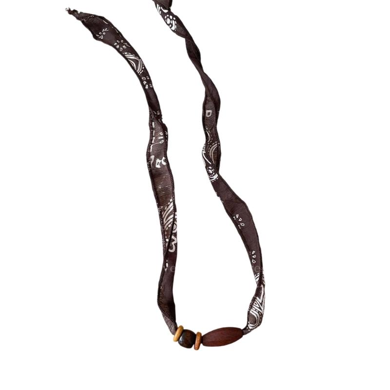 Cloth Fabric Necklace Adjustable Scarf Sweater Chain Lightweight Soft Neckcahin Versatile Fashion Jewelry Gift
