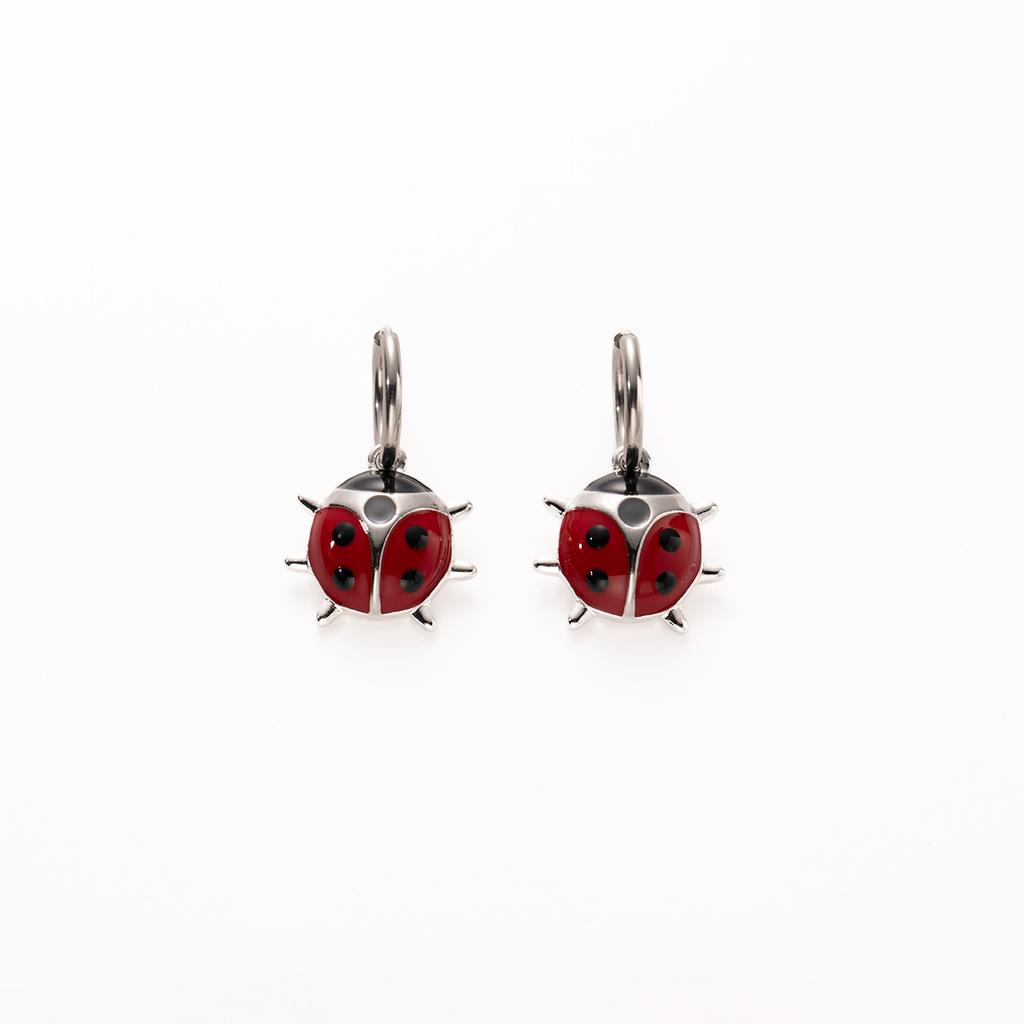 Cute Seven-Star Ladybug Ear Buckles, Dripping Insects Retro Personality Fashion High-End Earrings