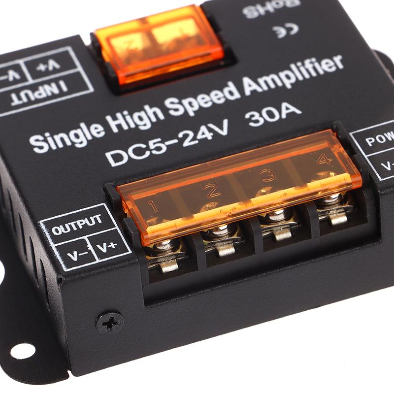 Led 30A/Ch 360W Dc5-24V Ip20 Single Color High Speed Alplifier Led Single Color Amplifier Repeater For Light Strip